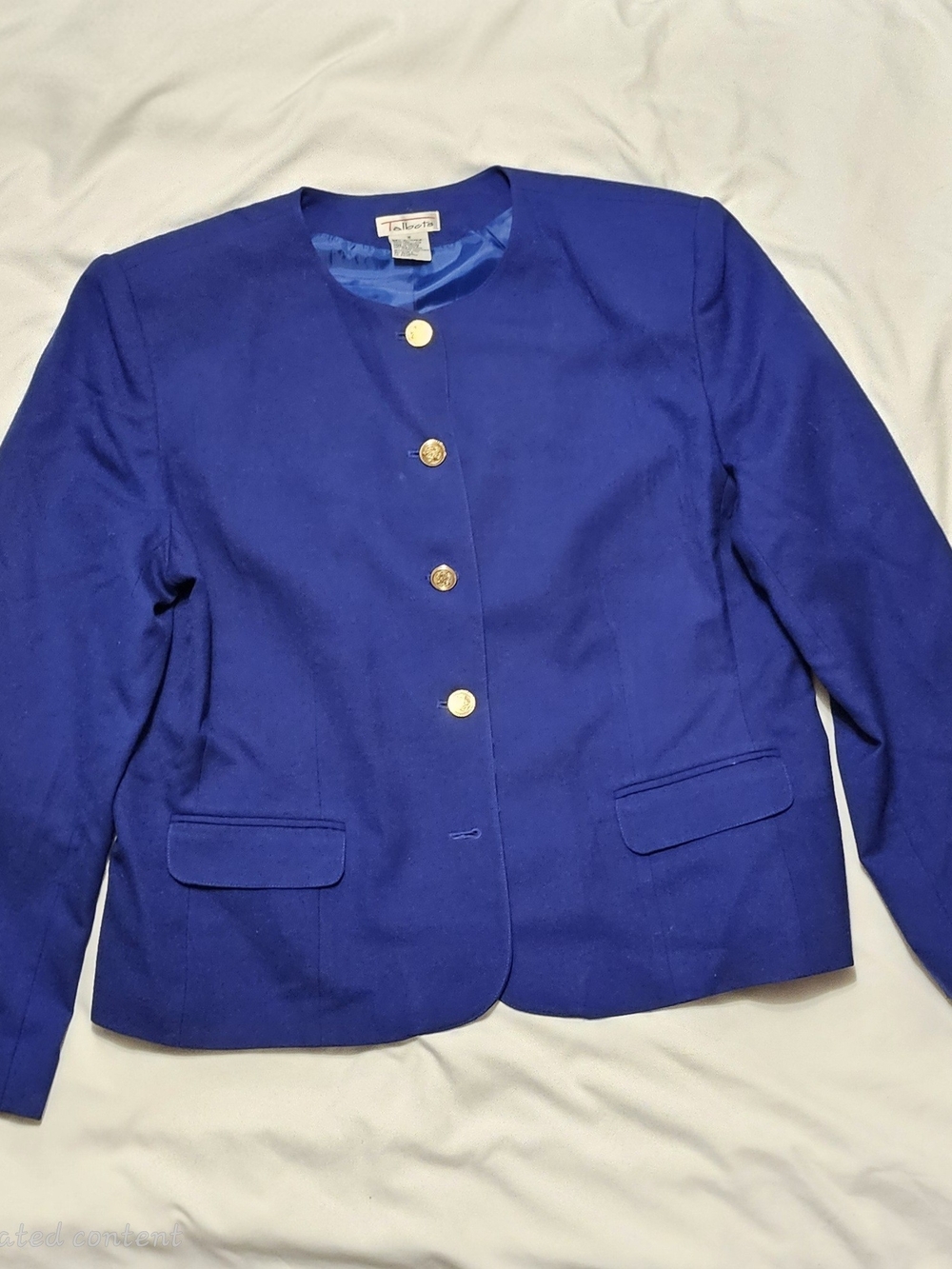 Talbots Vintage Wool Collarless Button Timeless Career Old Money Blazer Size 18 - Picture 2 of 8